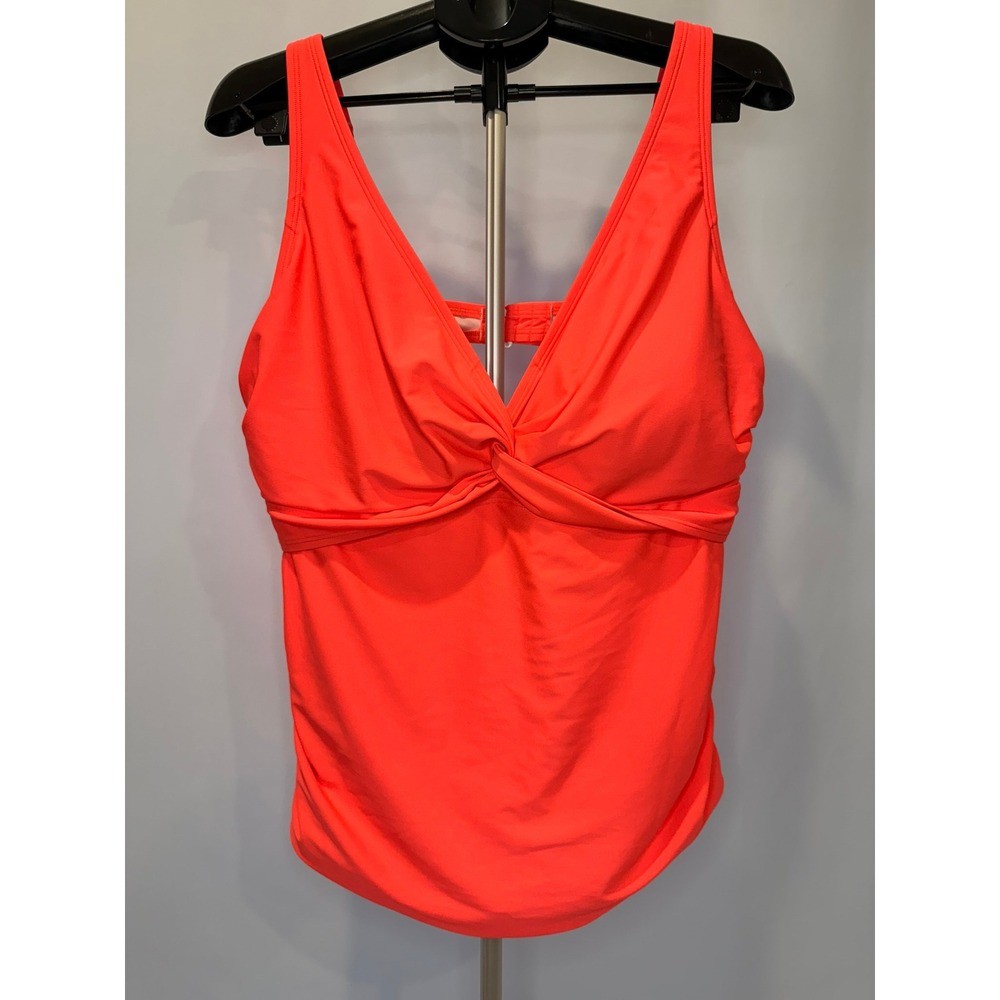 Old Navy Tankini Top Neon Coral Ruched Underwire Swim Women 2X